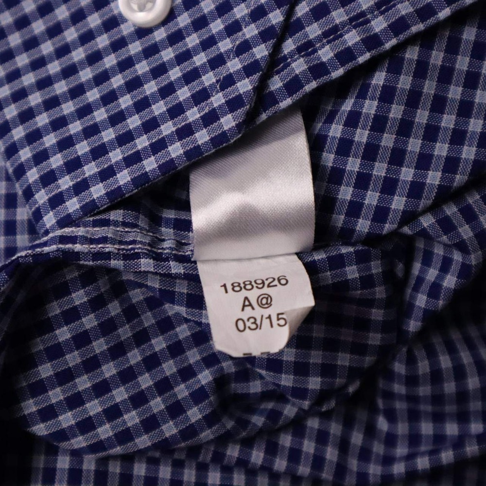 US Polo Assn Mens Blue White Gingham Check Button Down Shirt 14.5 32/33 Small - Picture 3 of 8